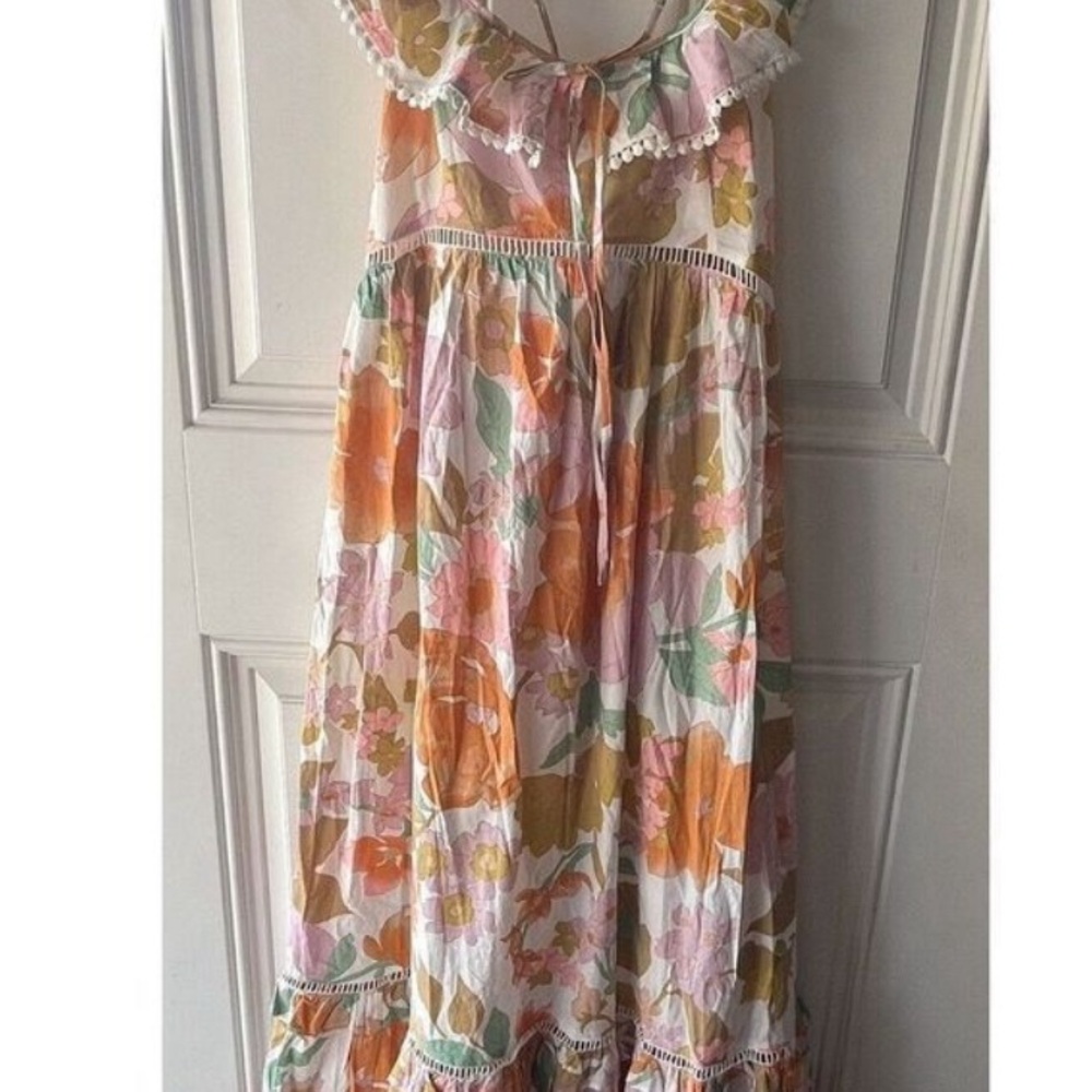 Asos Design Women's Ruffle Lace Trims Maxi Sundress Retro Floral Size 10 New